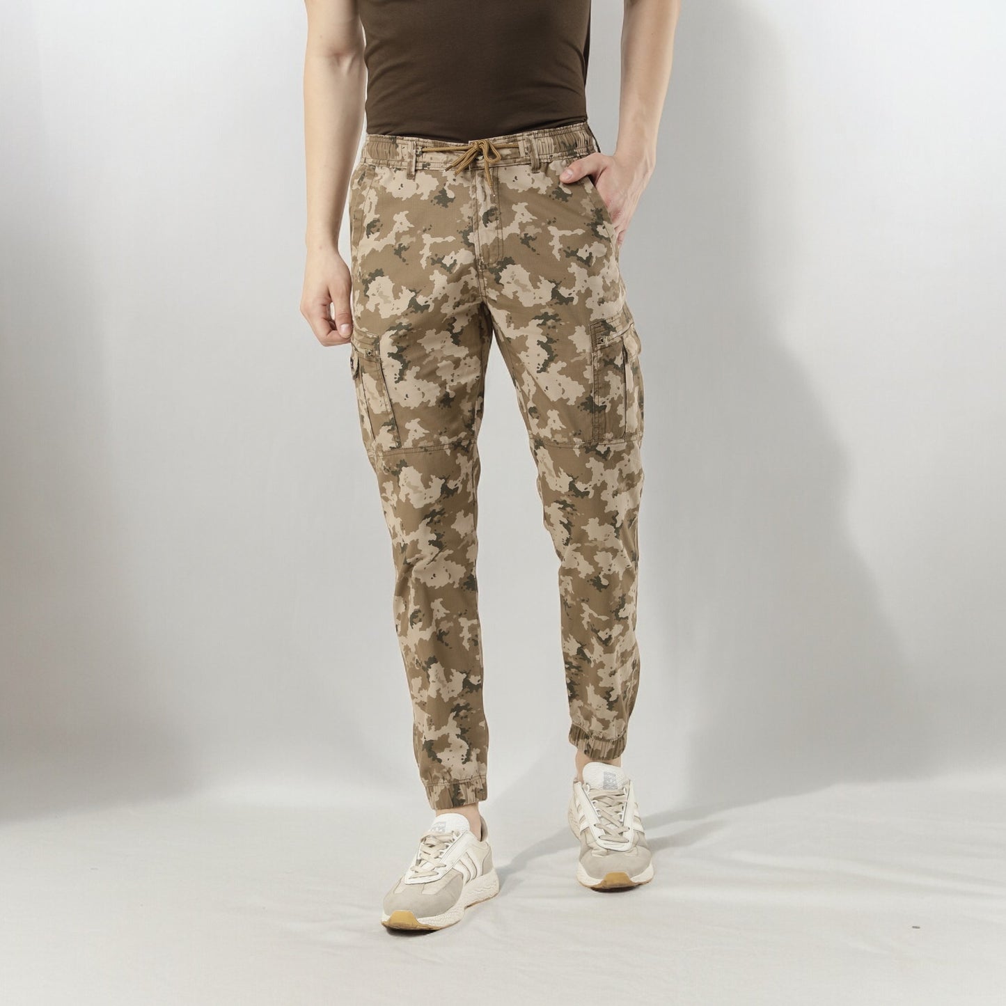 Camou Pigment Printed Brown Joggers