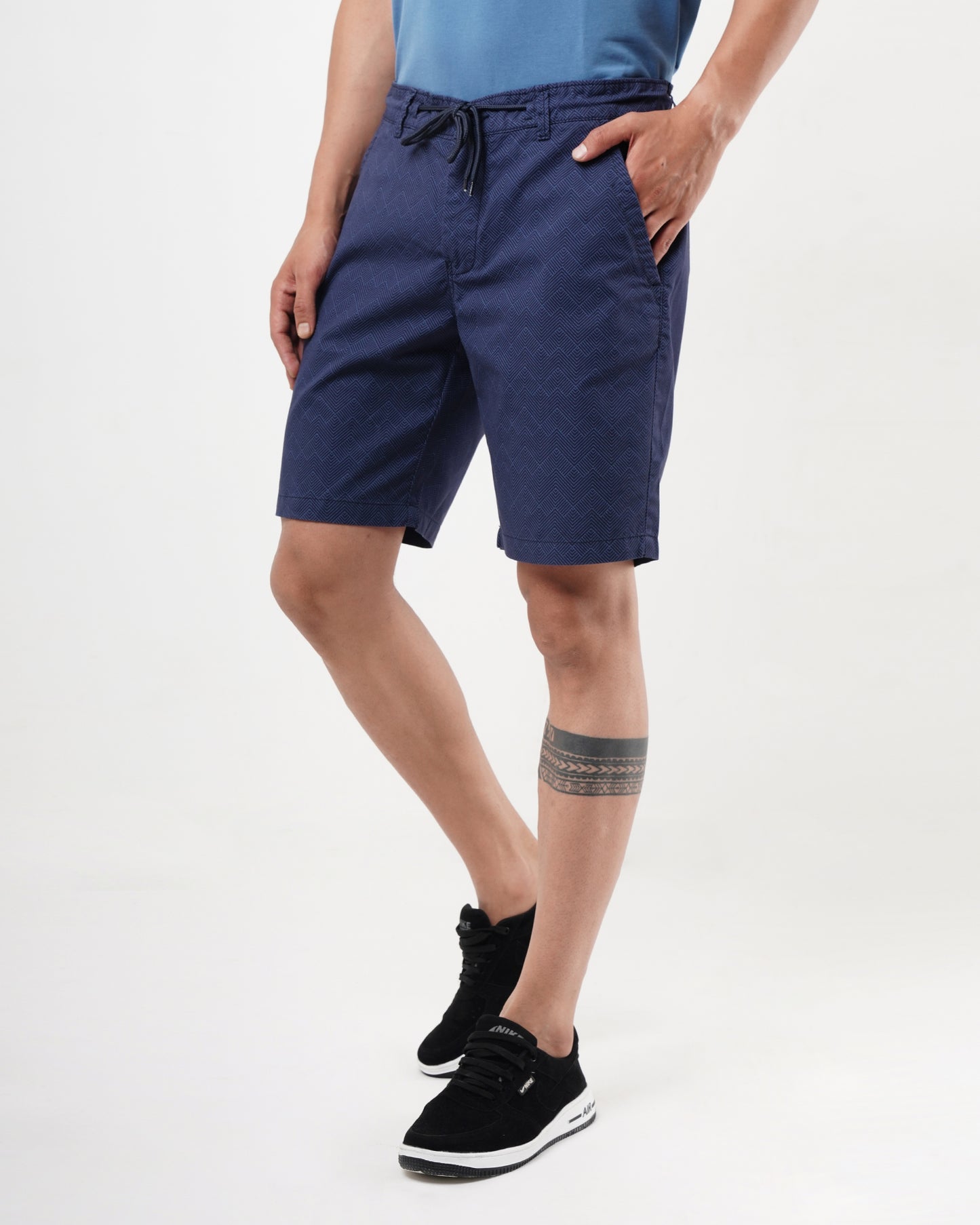 Navy Print Geometric