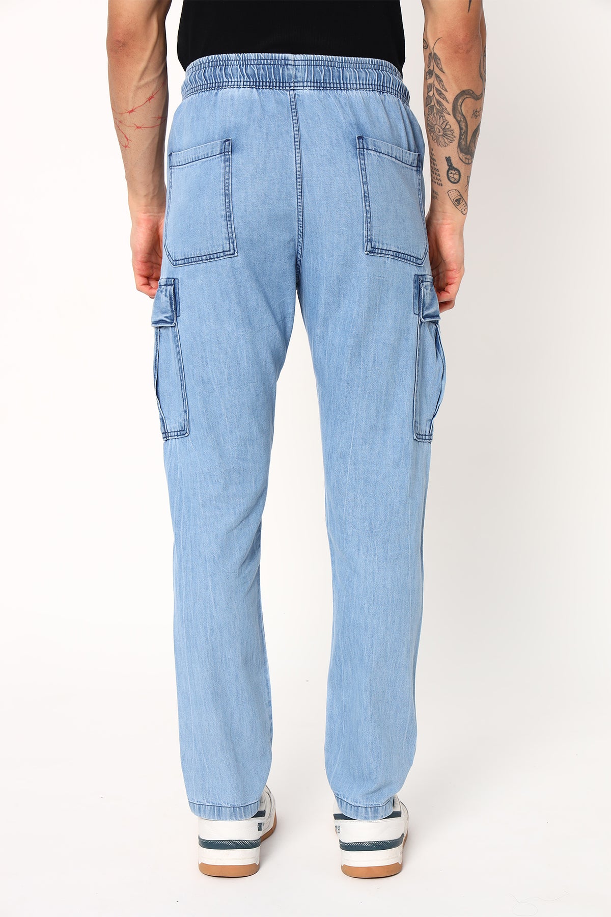 Men- Light Denim Blue Cargo Denim