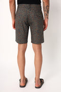 Abstract Print On Olive Shorts