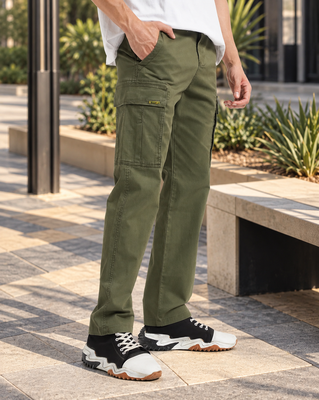 Men's Travel Cotton Cargo Trousers