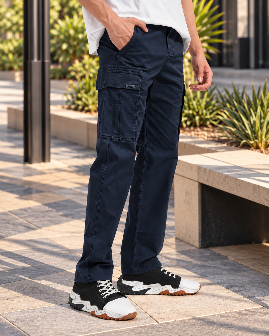 Men's Travel Cotton Cargo Trousers