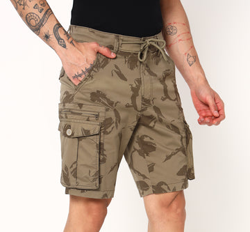 Premium Cotton Khaki Cargo Shorts